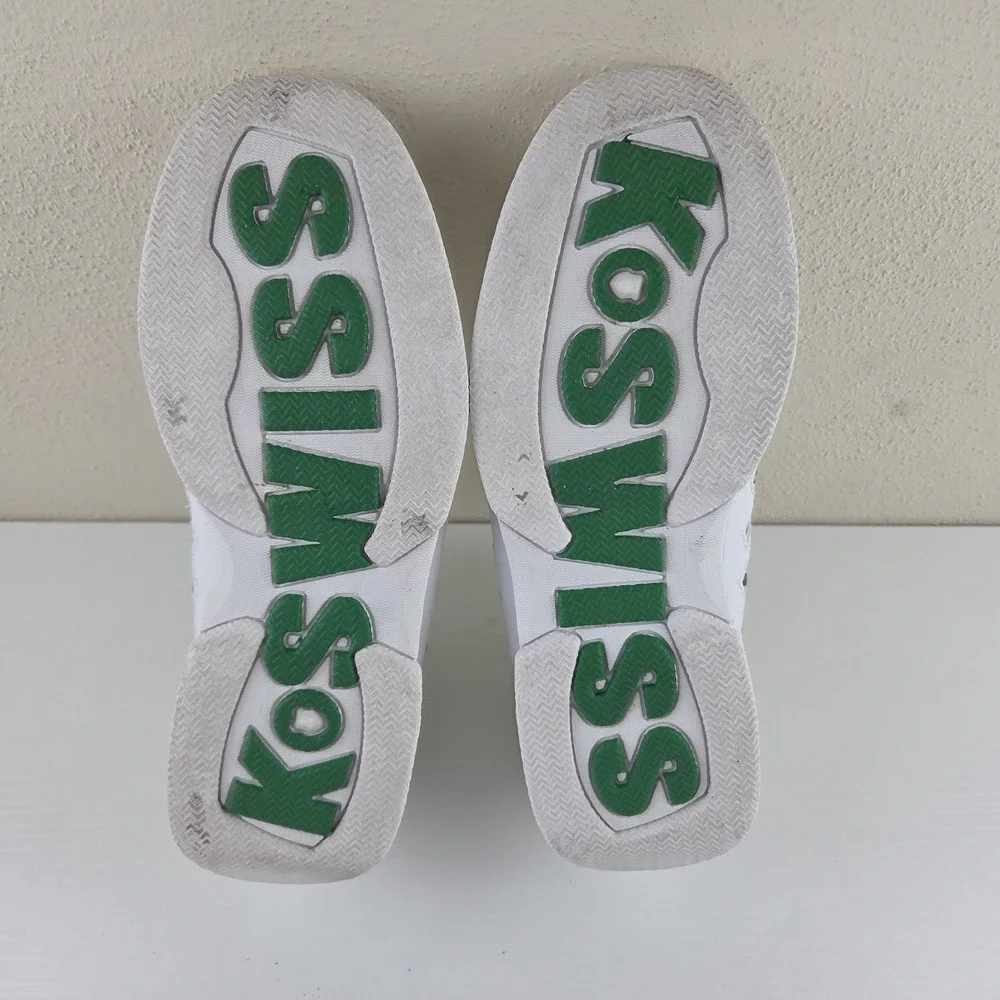 K Swiss Vintage Stripe Shifter White/Green Zig Zag Customizable Stripes Womens 7